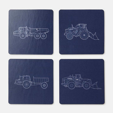 Picture of Now & Then Construction Equipment Coasters (4-pack)