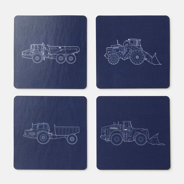 Picture of Now & Then Construction Equipment Coasters (4-pack)